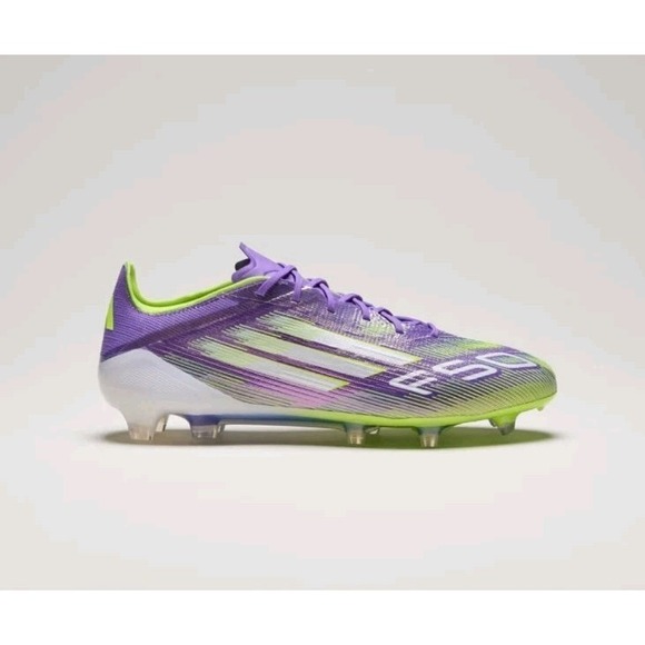 Adidas White Purple Green F50 Elite Firm Ground‎ Athletic Cleats Size 11